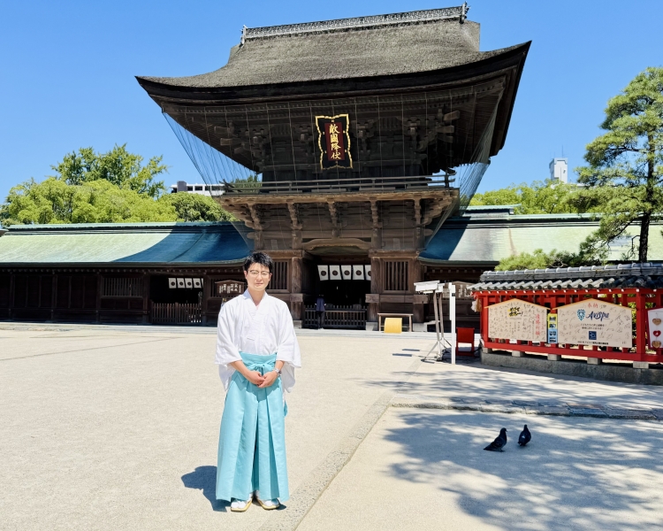 筥崎宮の神職　飯田元矩（いいだもとのり）さん 